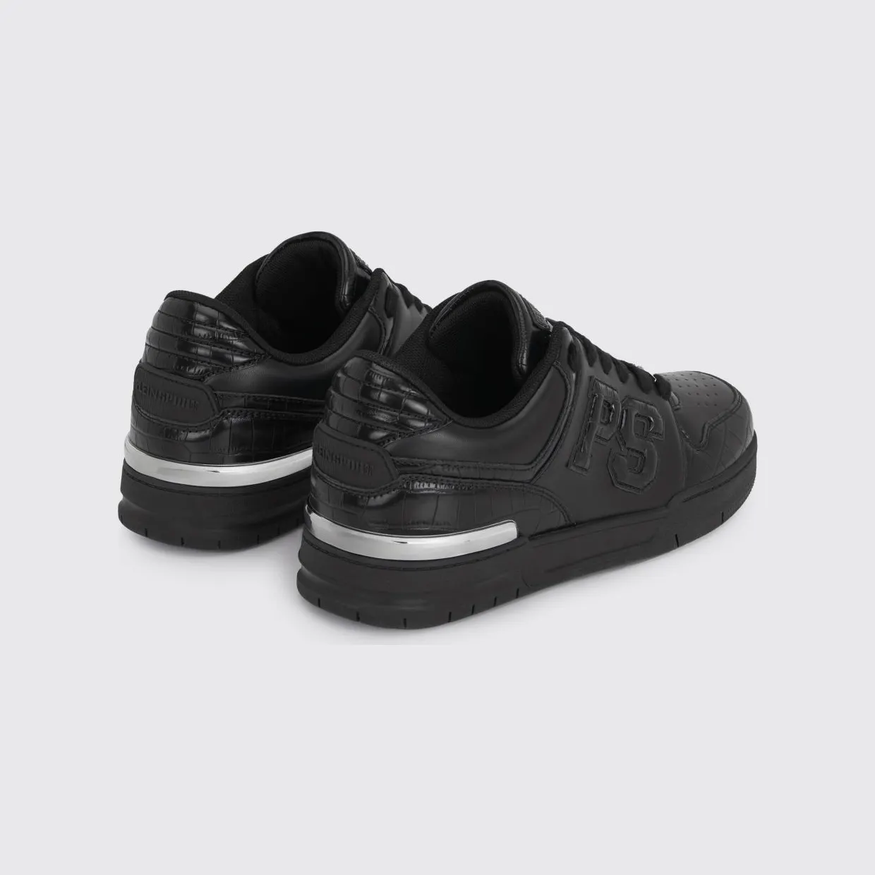 Plein Sport Crocodile Print Leather Sneakers Black (SAFSUSC0934SLE004N0202) (2)