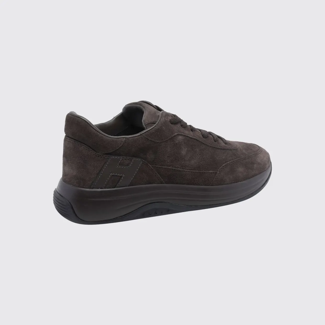 Hogan Hi-Light Suede Calfskin Leather Sneakers with Tone-on-Tone H Logo Brown (HXM7190GH50VGGS808) (2)