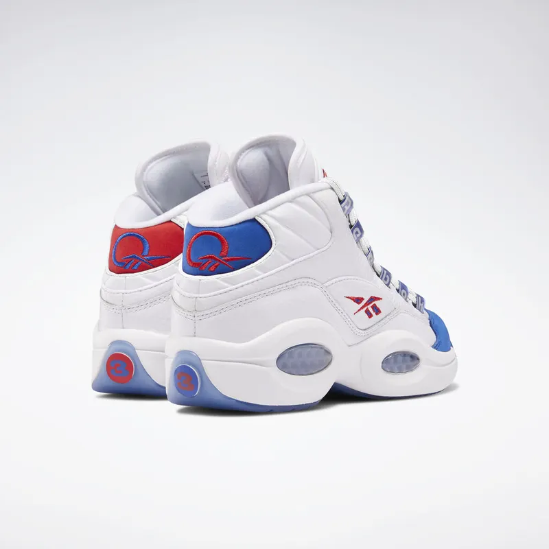 Reebok Question Mid Double Cross (GS) White/Collegiate Royal-Primal Red (Other Brands Other)
