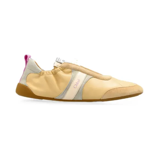 Chloé Gestreepte sneakers met vlakken – Beige (CH26S15RVQ)