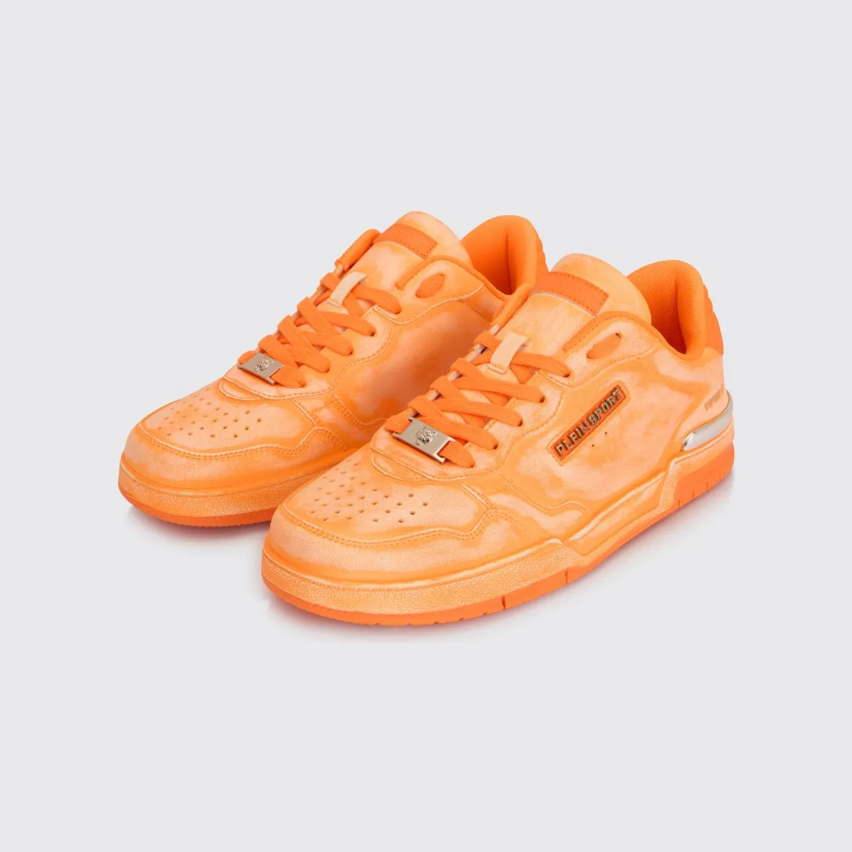 Plein Sport Viper II Used Leather Sneakers Orange (SAFSUSC0841SLE004N86)
