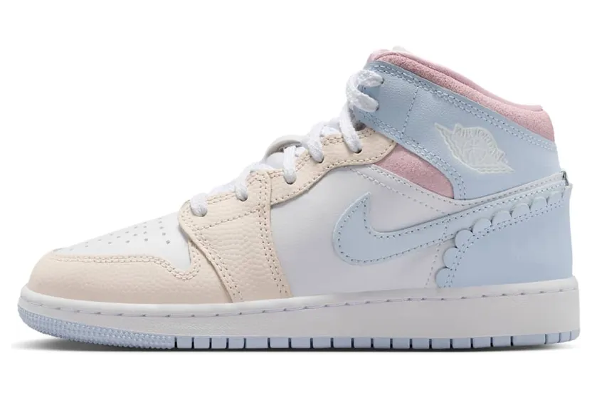 Air Jordan One Mid Half Blue / Pale Ivory / White (IB7057-403)