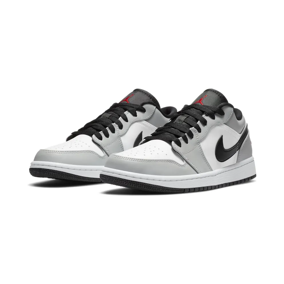 Jordan 1 Low Light Smoke Grey Light Solar Flare Heather/White-Black-Gym Red (553558-030)