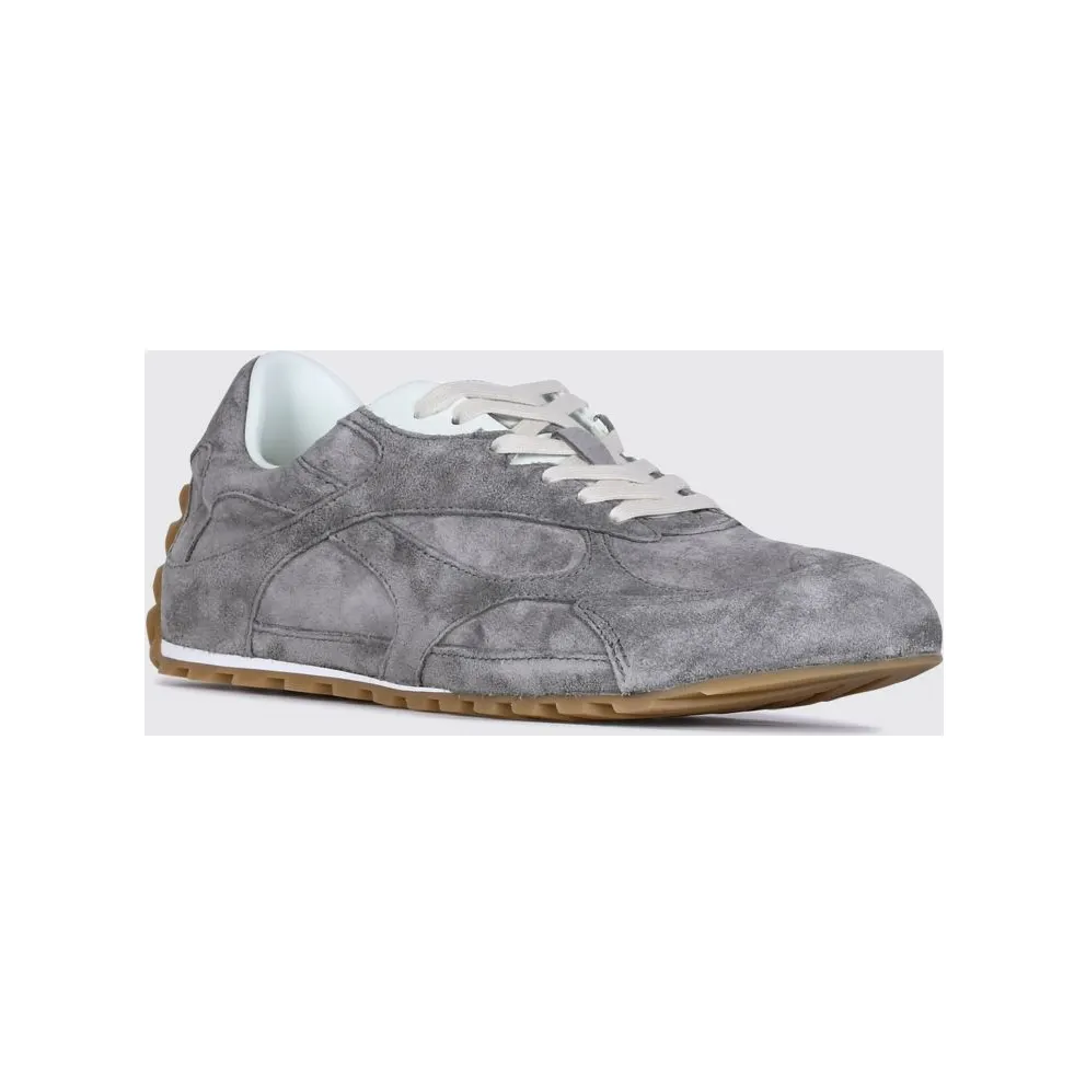 Bottega Veneta Orbit Flash Suede Sneakers with Notched Sole Grey (867941V3MS01596)