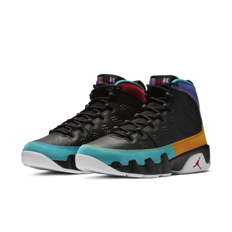 Jordan 9 Retro Dream It Do It Black/University Red-Dark Concord-Canyon Gold-Turbo Green-White (302370-065)