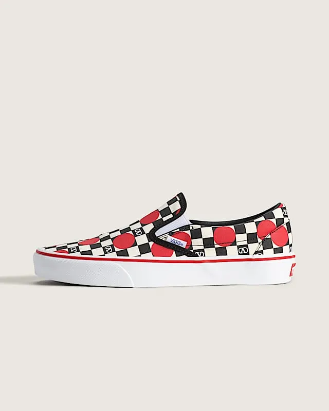 Vans Classic Slip-On Valentino Garavani Checkerboard Big Dots Black White Red (VN000XW4E0L)
