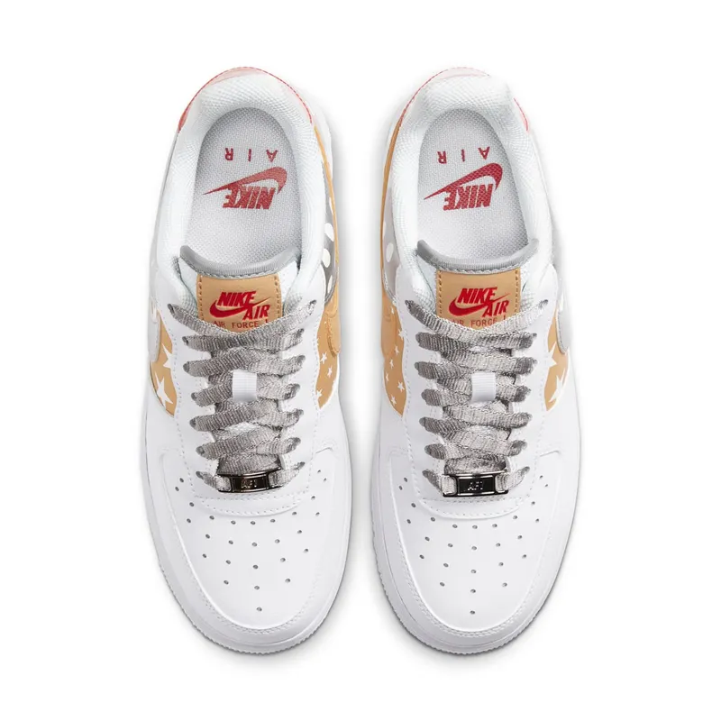 Nike Air Force 1 Stars – “White / Metallic Gold / University Red / Metallic Silver” (CT3437-100)