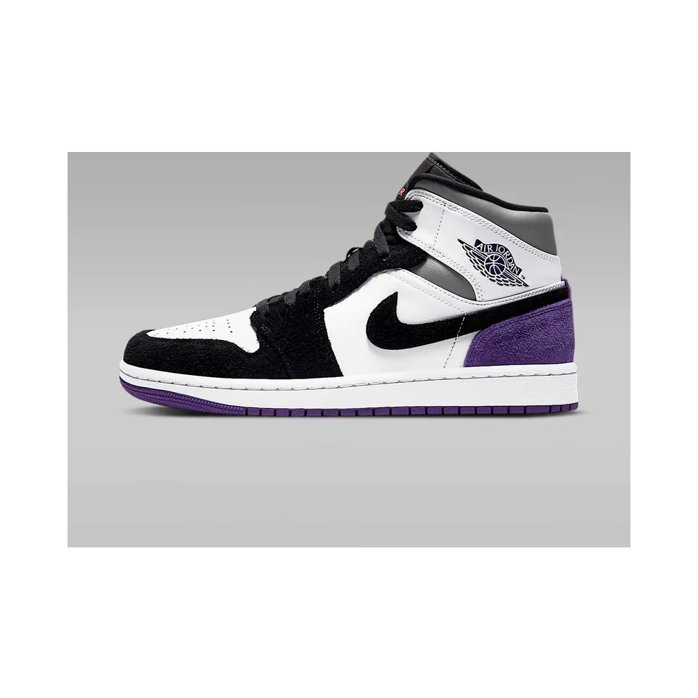 Jordan 1 Mid SE Purple White/Black-Light Solar Flare Heather-Varsity Purple (852542-105)
