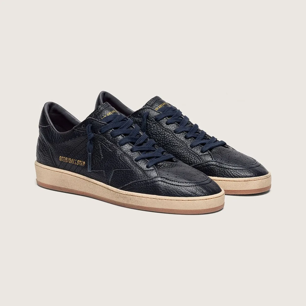 Golden Goose Ball Star In Navy-Blue Leather With Tone-On-Tone Leather Star (GMF00117.F008888.50501) (2)