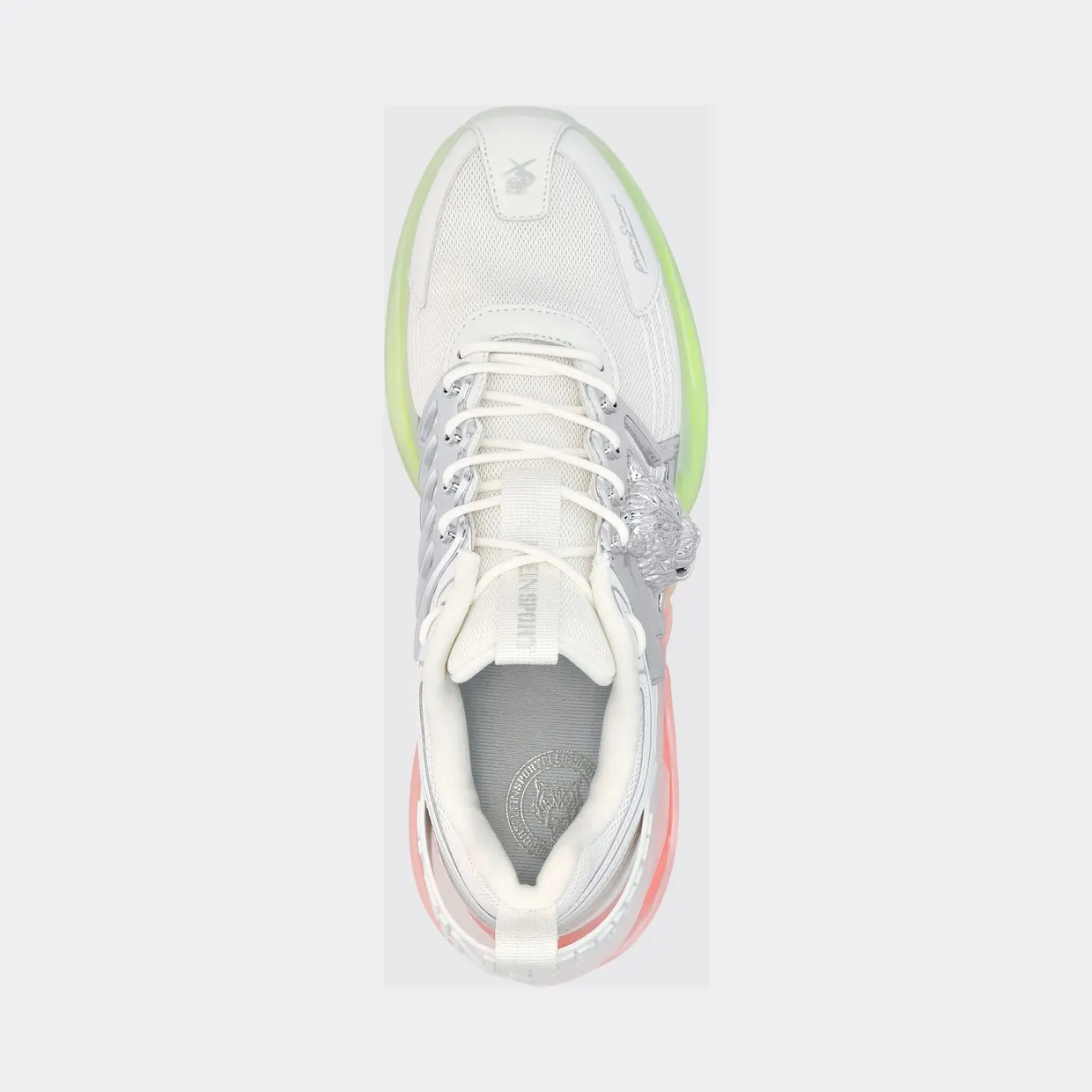 Plein Sport Runner Tiger Low-Top Mesh Sneakers with Chunky Sole White (AABSUSC0352STE003N01) (3)