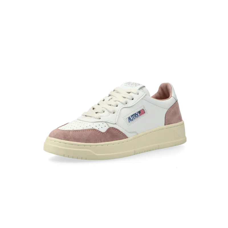 Autry Medalist Low W (goat / suede / white / nude) – AULWGS28