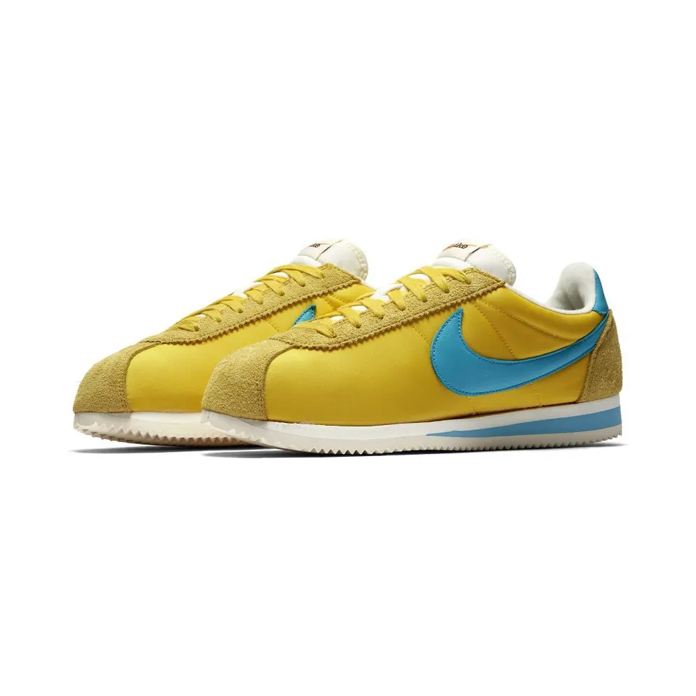 Nike Classic Cortez Kenny Moore Marathon Record Tour Yellow/Chlorine Blue-Sail (AH7853-700)