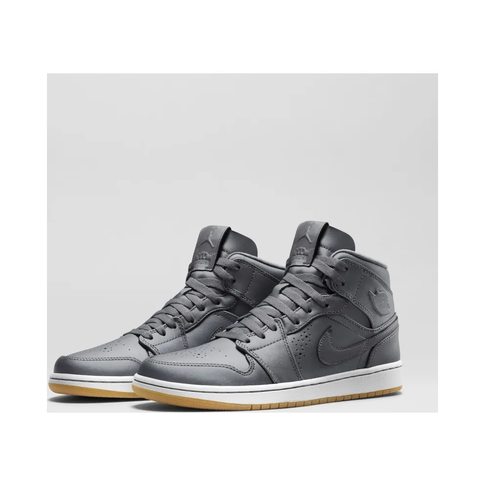 Jordan 1 Retro Mid Nouveau Cool Grey Cool Grey/White/Gum Light Brown (629151-007)