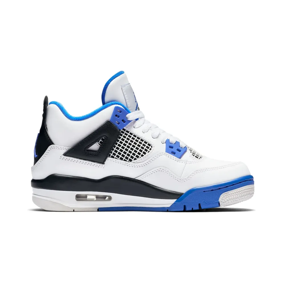 Jordan 4 Retro Motorsports 2017 (GS) White/Game Royal-Black (408452-117)