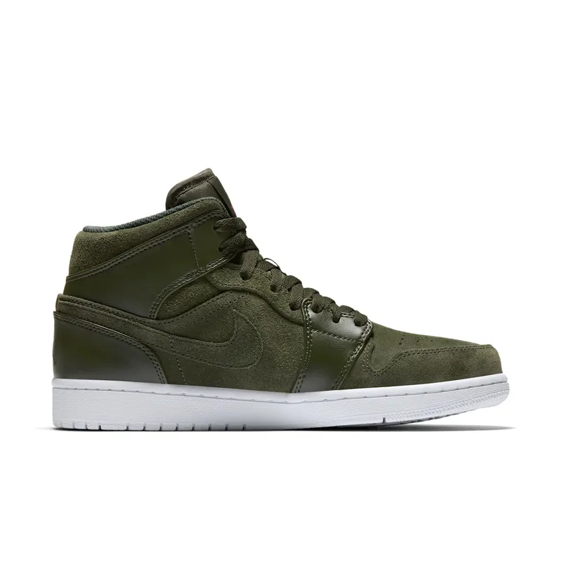 Jordan 1 Retro Mid Sequoia Sequoia/Max Orange-White (554724-302)
