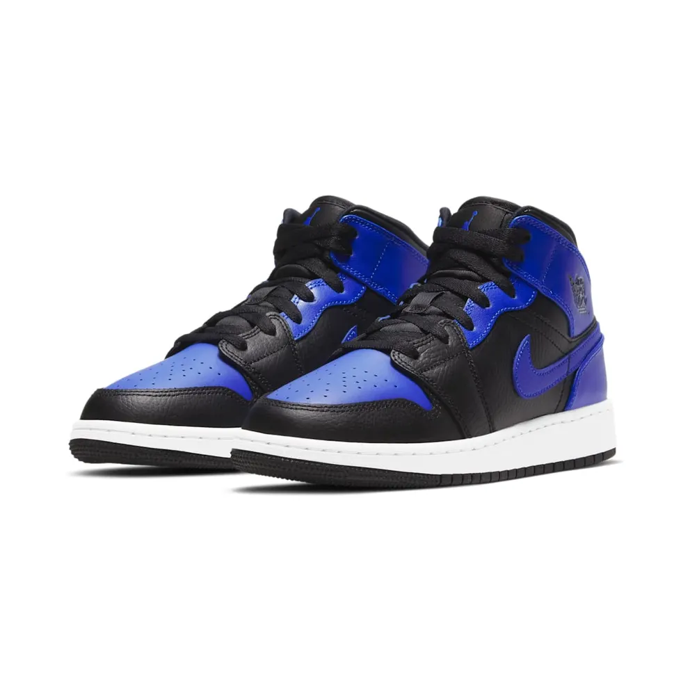Jordan 1 Mid Hyper Royal (GS) Black/Hyper Royal/White (554725-077)