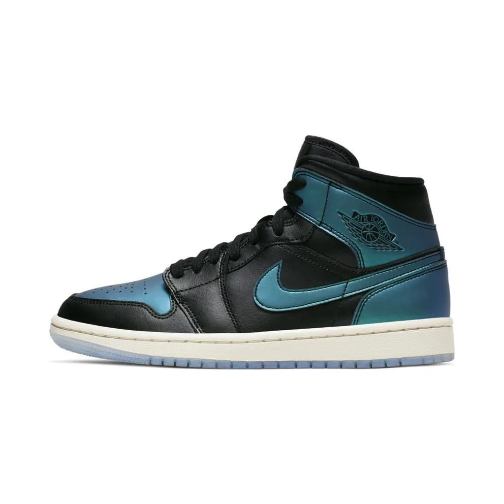 Jordan 1 Mid Iridescent Black (W) Black/Pale Ivory-Multi-Color (BQ6472-009)