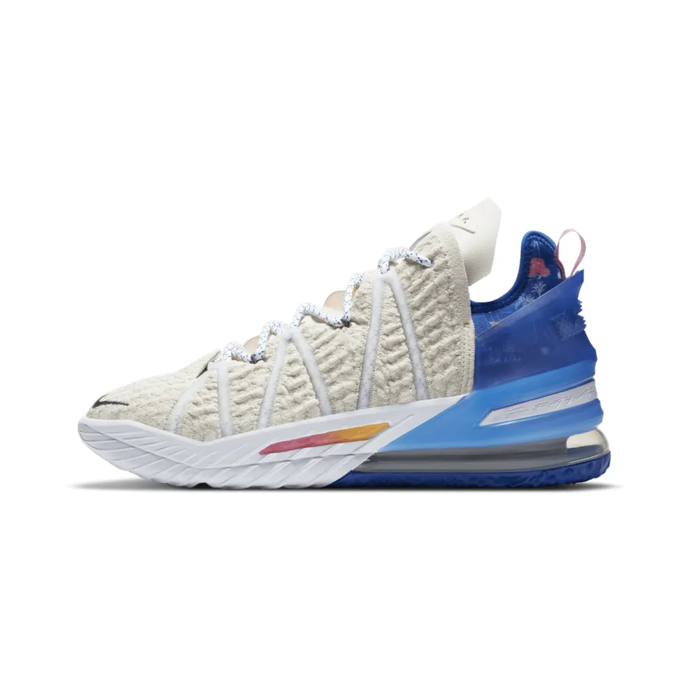 Nike LeBron 18 Los Angeles By Day Light Cream/Game Royal-Spiral Sage-Pink Glow (DB8148-200)