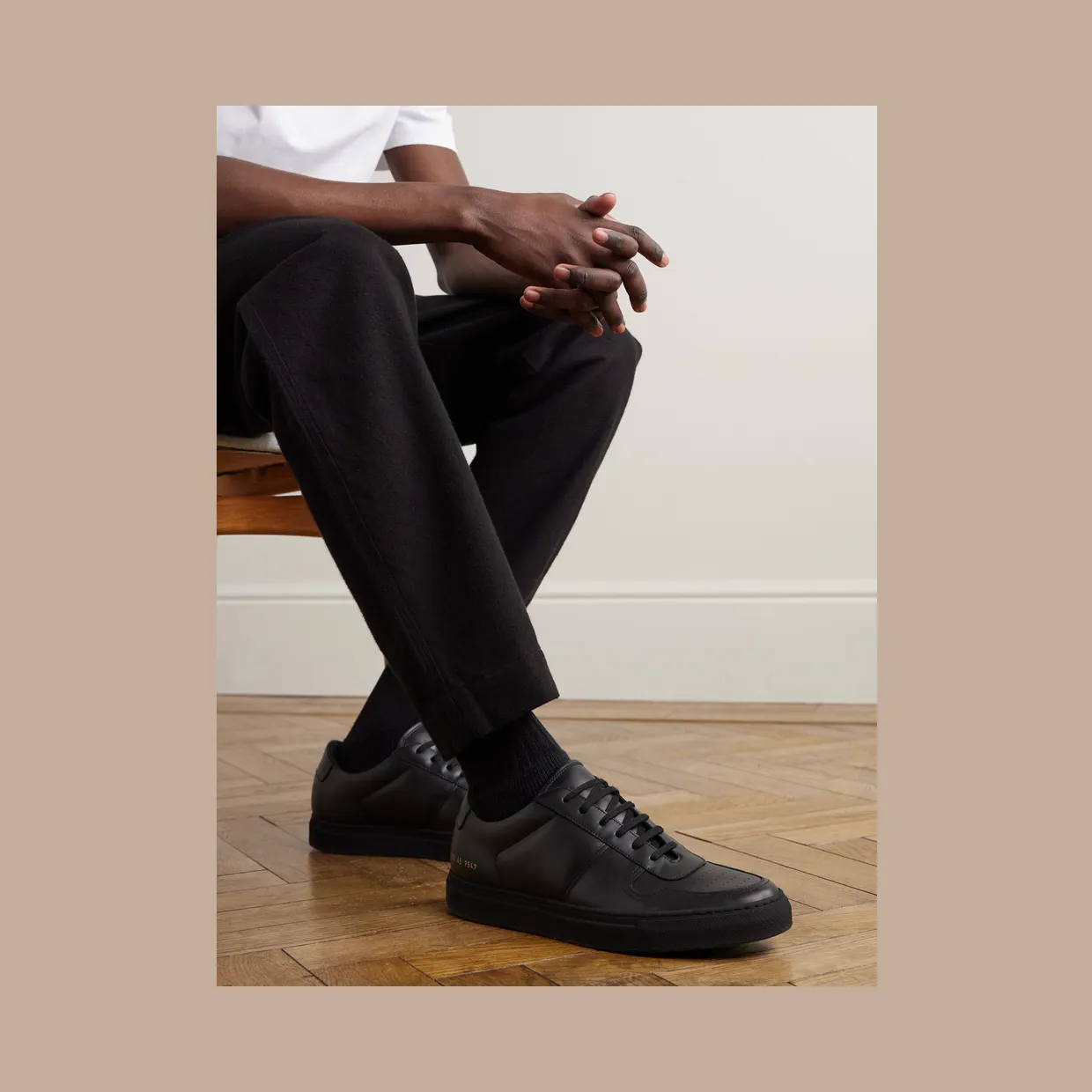 Common Projects BBall Leather Sneakers Black (2155Â BLK) (2)