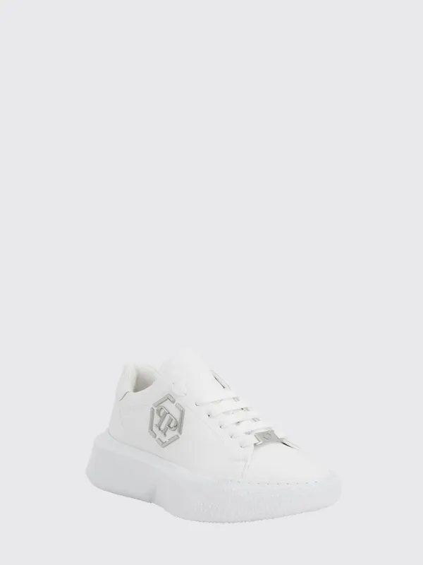 Philipp plein Low-Top Leather with Hexagon Logo and Platform Sole White (UAFSUSC1081PLE010N01)