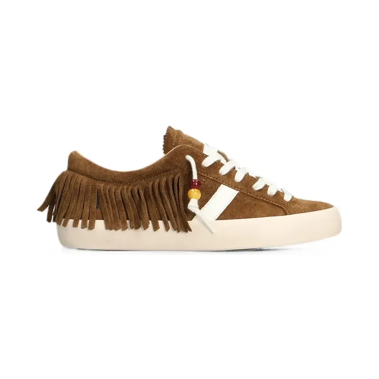 D.A.T.E. Hill Low met franje afwerking en kralen “Brown” (W451HLFRCU)