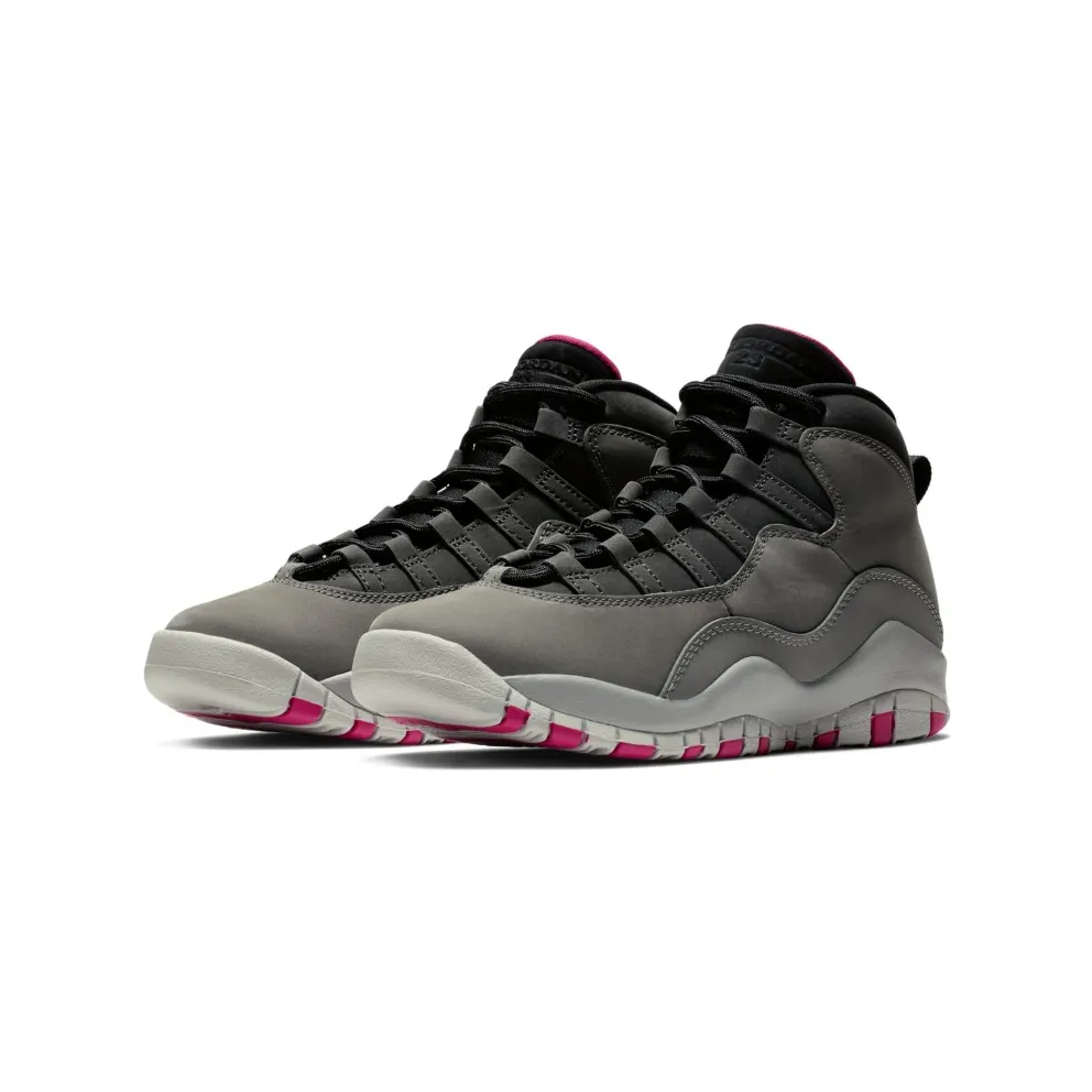 Jordan 10 Retro Rush Pink (GS) Dark Smoke Grey/Rush Pink-Black-Iron Grey (487211-006)