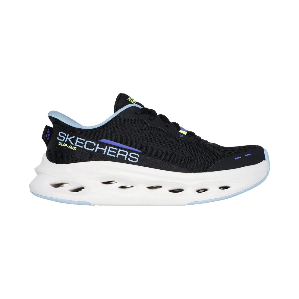 Skechers Slip-ins: Max Cushioning Glide-Step – Schwarz / Blau – “Black” (129400 BKBL)