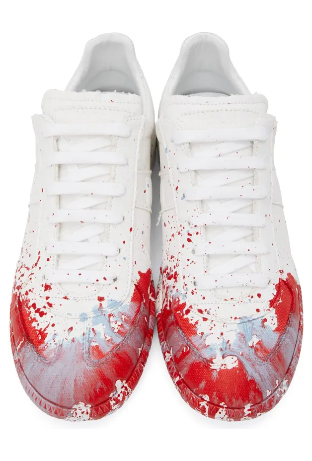 Maison Margiela White & Red Paint Drop Replica H8682 WHITE / VARIAN (S37WS0568 P4129) (5)