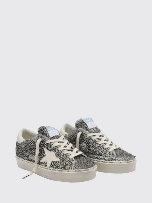 Golden goose Hi Star Animal Print Pony Hair Trainers with Platform Sole Black (GWF00118F00849690138)