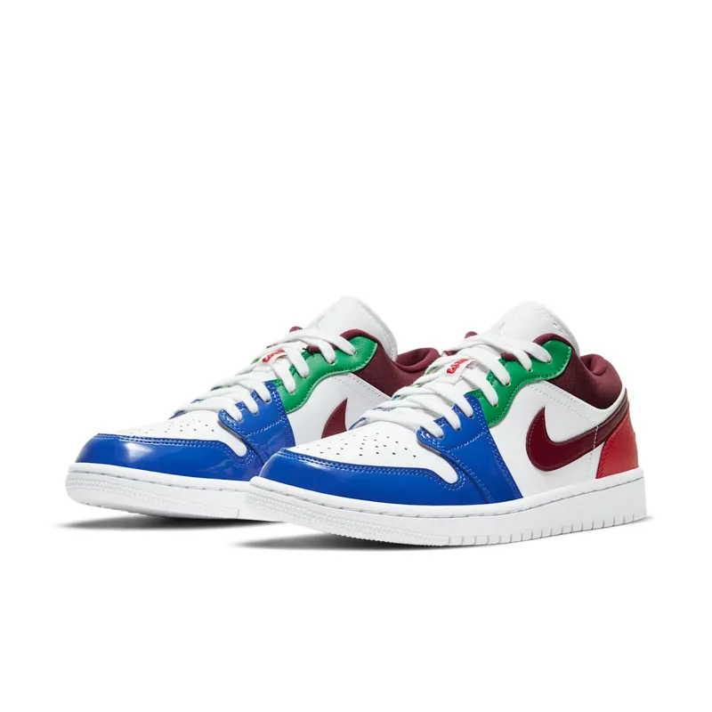 Jordan 1 Low Multi-Color (W) White/Hyper Royal-Gym Red (DB5455-100)