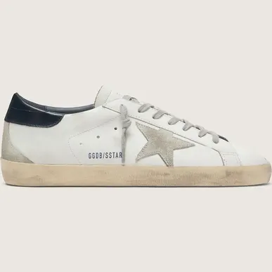 Golden Goose Super-Star With Suede Star And Blue Heel Tab (GMF00102.F000311.10270)