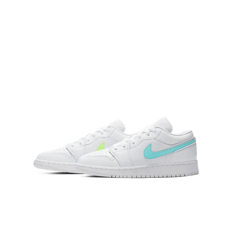 Jordan 1 Low White Neon (GS) White/White/Neon (CW7035-100)
