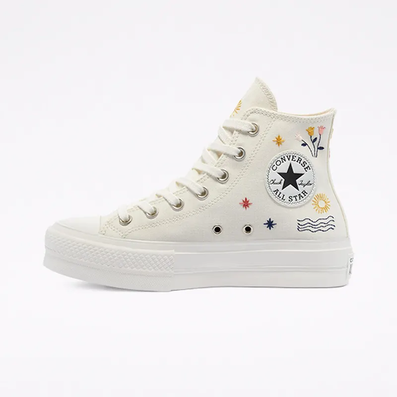 Converse It’s Okay To Wander Platform Chuck Taylor All Star High Top Egret/vintage White/black (571086C)