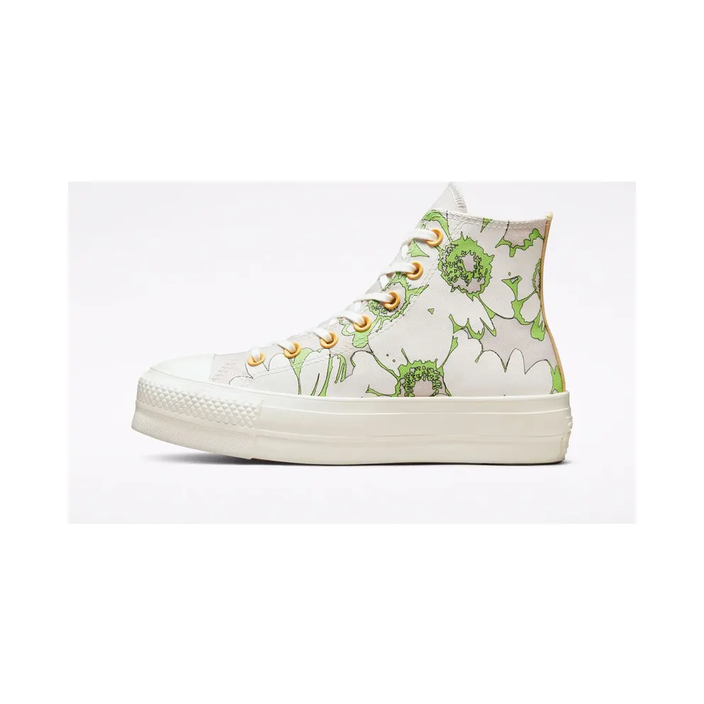Converse Chuck Taylor All Star Lift Platform Crafted Florals Desert Sand/Lime Rave/Egret (A00652C)