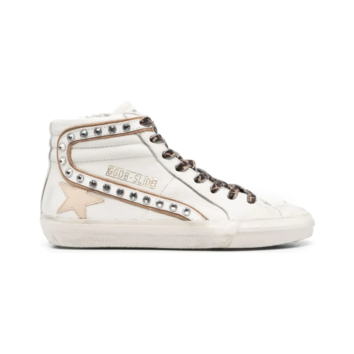 Golden Goose Slide verfraaid met kristallen “White” (GWF00211F00471111541)