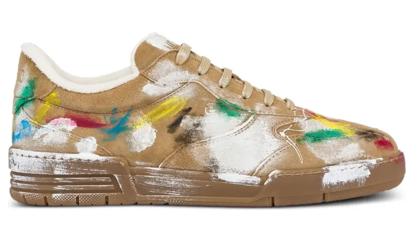 Moschino Geverfde leren sneakers – Bruin (MB15264G0OGQB)