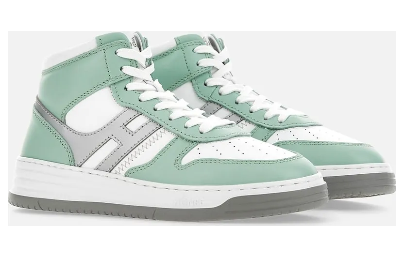 Sneakers Hogan H630 High Top White Green Silver (HXW6300EU40OE6543X)
