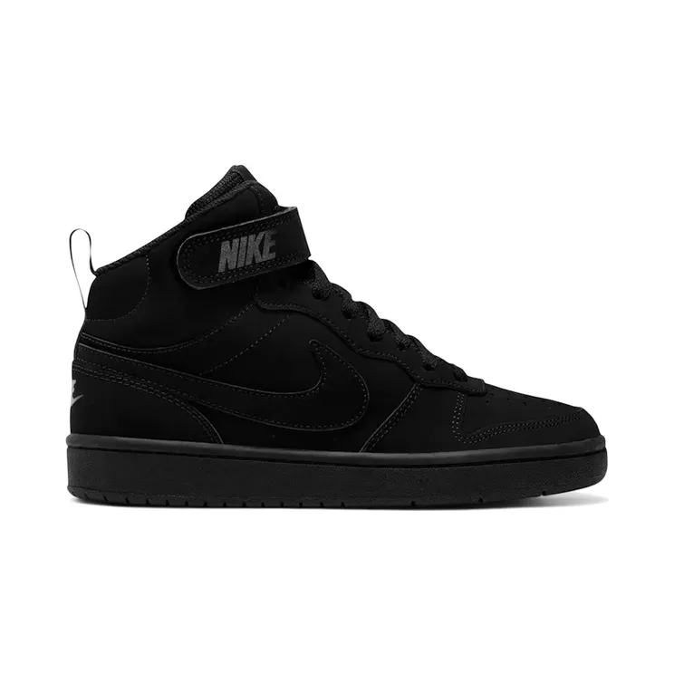 Nike Court Borough Mid 2 Triple Black Nubuck “Black” (CW5867-001)