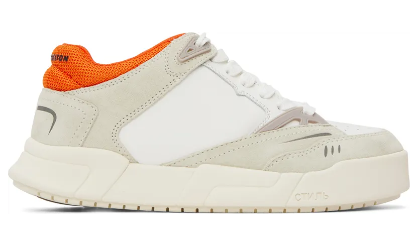 Heron Preston White & Orange Low Key Sneakers (HWIA030F22LEA0012001)