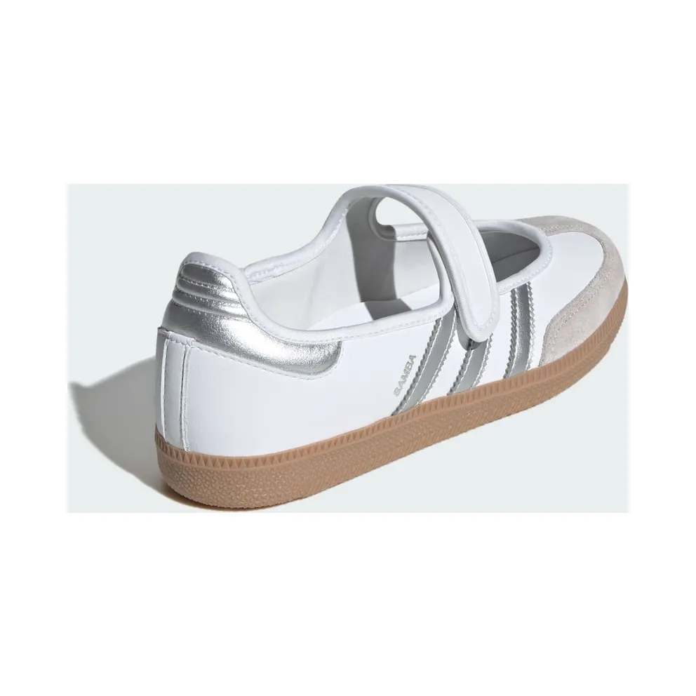 Adidas SAMBA OG Shoes Cloud White / Silver Metallic / Gum (KJ3785)