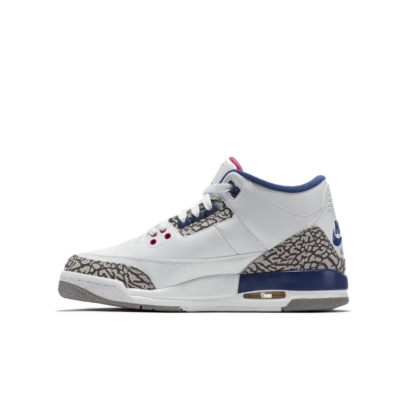 Jordan 3 Retro True Blue 2016 (GS) White/True Blue-Varsity Red (854261-106)