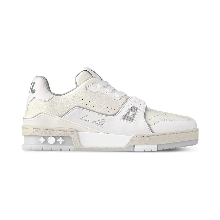 Louis Vuitton Trainer Cream White Grey Signature (1ACP1Q)