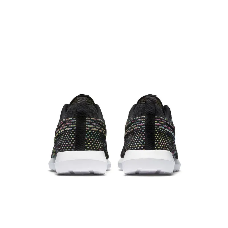 Nike Roshe Run Flyknit Multi-Color Black/Black-Pink Pow-Blue Glow (677243-013)