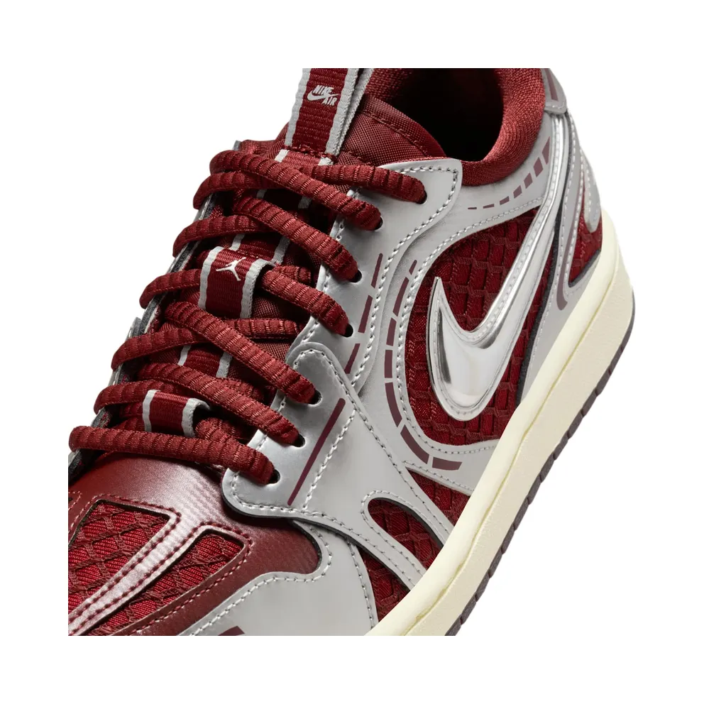 Jordan 1 Low Method of Make V3 Dark Team Red Metallic Silver (HQ2186-600)