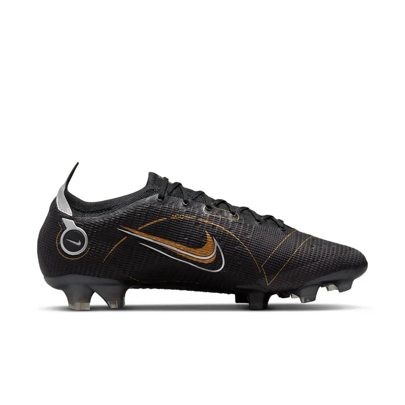 Nike Mercurial Vapor 14 Elite FG Black Metallic Silver Cave Stone Metallic Gold (DJ2837-007)