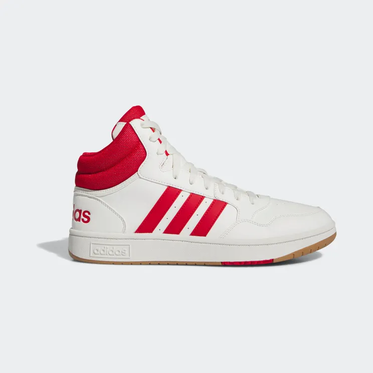 adidas Hoops 3.0 Mid Lifestyle Basketball Classic Vintage Core White / Better Scarlet / Gum (IG5569)