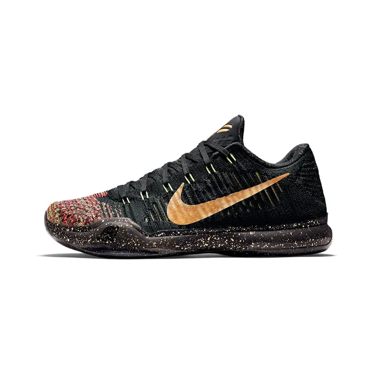 Nike Kobe 10 Elite Low XMAS Christmas “Black / Bright Crimson / Metallic Gold” (802560-076)