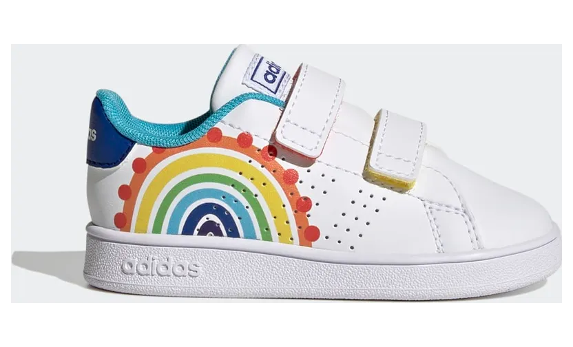 adidas Advantage Lifestyle Court Hook-and-Loop Schuh Cloud White / Royal Blue / Bright Cyan (GV6825)