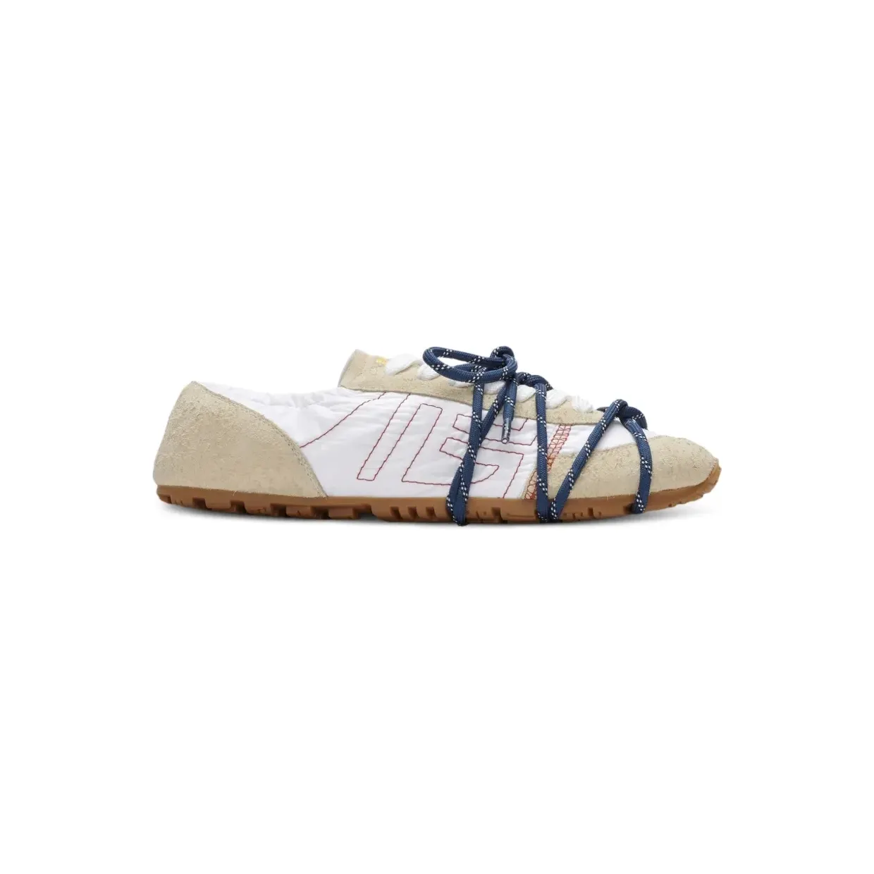 Balmain Racer 45 aus Nylon und Wildleder – Nude (HN1VI765TNYC)