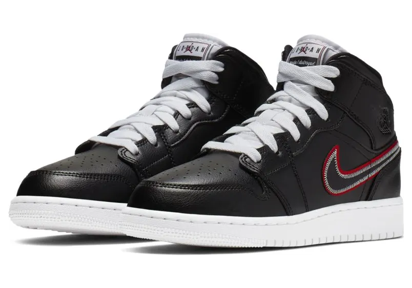 Air Jordan 1 Mid SE’Maybe I Destroyed The Game’ GS Black/Black/White (BQ6931-016)